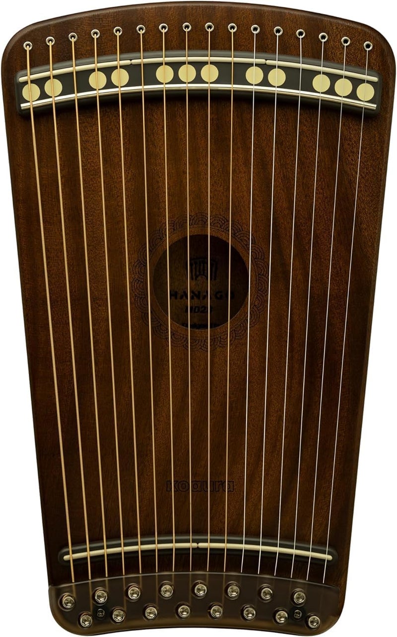 KOAURA Guitar Harp | Hanago MD28 [16 Strings but Playable 28 Notes] Single-Fret Fingerboard with Piano Array, Portable A4 Size, All Solid Wood (Dark Mahogany) - Image 1